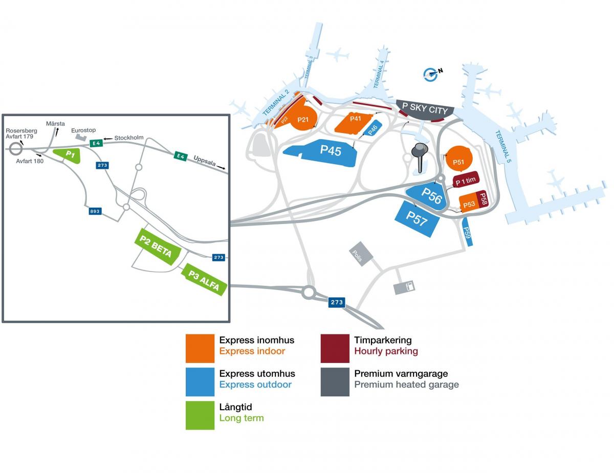 Mapa de la terminal del aeropuerto de Estocolmo